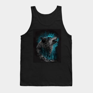 Wolf with blue sky Tank Top